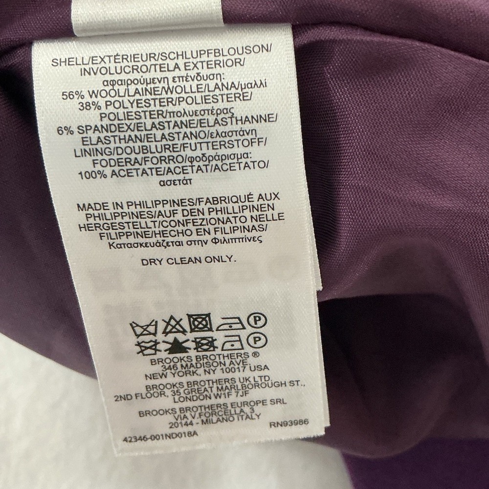 Brooks Brothers Wool Purple A-Line Dress Sz 6 Short Sleeve Career-core Classic - Picture 13 of 16
